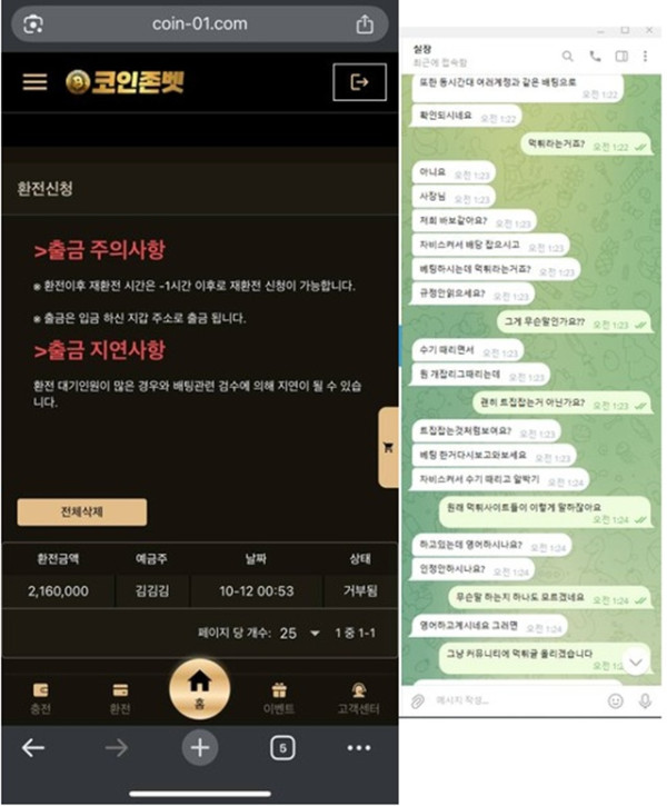 코인존벳 먹튀제보 합니다