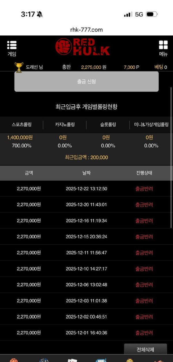 레드헐크 먹튀사이트 조심