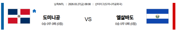 도미니카 대 공화국 국제친선경기 03월27일 맞대결 생중계, 스포츠중계, 스포츠분석