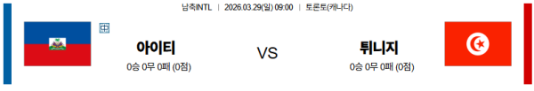 아이티 대 튀니지 국제친선경기 03월28일 맞대결 생중계, 스포츠중계, 스포츠분석